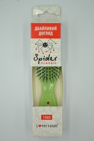 Щетка для волос SPIDER 9 рядов глянцевая зеленая S 1503 GREEN - фото Prof-star