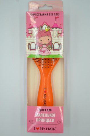 Щетка для волос SPIDER KIDS 12 рядов глянцевая оранжевая Детская 1502 ORANGE KIDS - фото Prof-star
