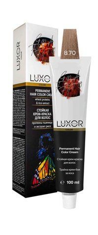 Фарба для волосся LUXOR Professional 8.70 Світлий блондин інтенсивний шоколадний 100 мл 691077 - фото Prof-star