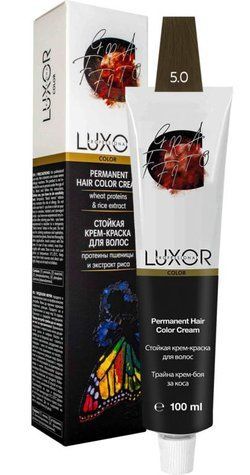 Фарба для волосся LUXOR Professional 5.0 Світлий коричневий 100 мл 690087 - фото Prof-star