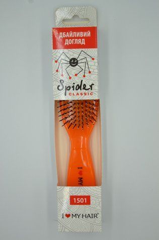 Щетка для волос SPIDER 9 рядов глянцевая оранжевая M 1501 ORANGE - фото Prof-star