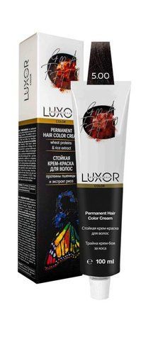 Фарба для волосся LUXOR Professional 5.00 Світлий коричневий натуральний інтенсивний 100 мл 691039 - фото Prof-star