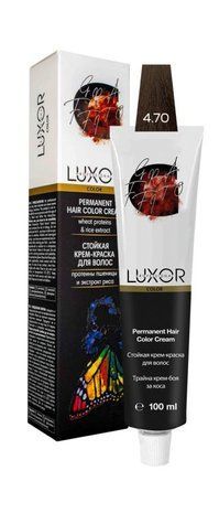 Фарба для волосся LUXOR Professional 4.70 Коричневий інтенсивний шоколадний 100 мл 691138 - фото Prof-star