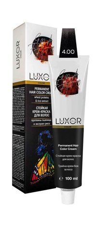 Фарба для волосся LUXOR Professional 4.00 Коричневий натуральний інтенсивний 100 мл 691046 - фото Prof-star