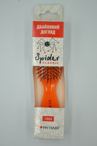 Щетка для волос SPIDER 9 рядов глянцевая оранжевая S 1503 ORANGE - фото Prof-star