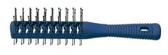 Расческа туннельная двухсторонняя с шариками и рифлёной ручкой каучук тёмно-синяя COMAIR, 3020639/721004