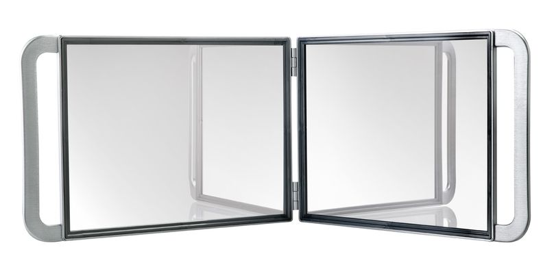 Зеркало для салона Multi Grip ручное, двойное серебристого цвета 210*290 мм.