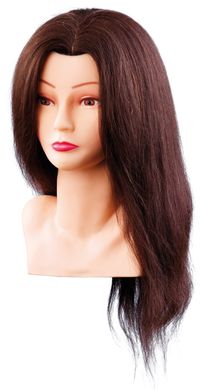 Голова-манекен тренувальна Ellen 40 см. 100% натуральне волосся шатен