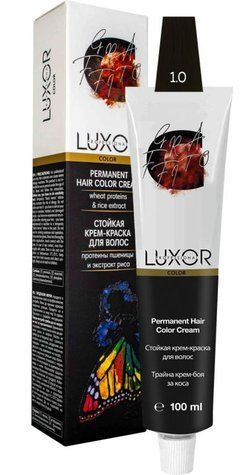 Фарба для волосся LUXOR Professional 1.0 Чорний 100 мл 690117 - фото Prof-star