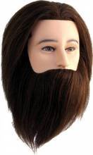 Голова-манекен тренировочная Gentleman 35 см. натуральная коричневая, с бородой