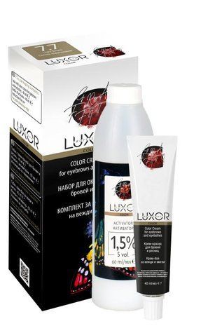 Крем-фарба для брів та вій LUXOR Professional 7.7 Світло-коричневий для брів і вій 100 мл 691541 - фото Prof-star