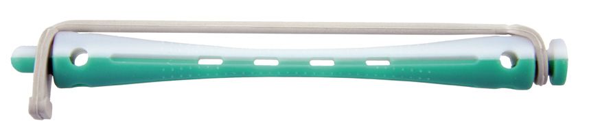 Бигуди для холодной завивки с круглой резинкой 6*95 мм.12 шт. белые/зелёные