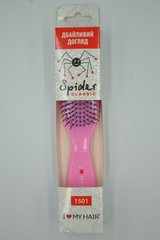 Щетка для волос SPIDER 9 рядов глянцевая розовая M, 1501 PINC