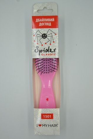 Щетка для волос SPIDER 9 рядов глянцевая розовая M 1501 PINC - фото Prof-star