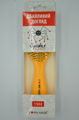 Щетка для волос SPIDER 12 рядов глянцевая желтая 1502 YELLOW - фото Prof-star