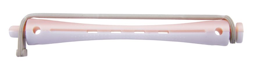 Бигуди для холодной завивки с круглой резинкой 7*95 мм.12 шт. белые/розовые
