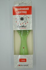 Щітка для волосся SPIDER 12 рядів глянцева зелена, 1502 GREEN