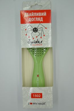 Щетка для волос SPIDER 12 рядов глянцевая зеленая, 1502 GREEN