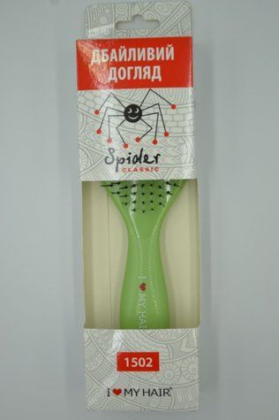 Щетка для волос SPIDER 12 рядов глянцевая зеленая 1502 GREEN - фото Prof-star