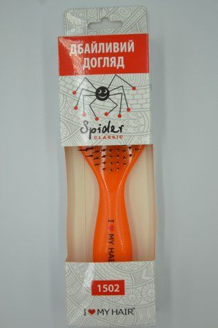 Щетка для волос SPIDER 12 рядов глянцевая оранжевая 1502 ORANGE - фото Prof-star