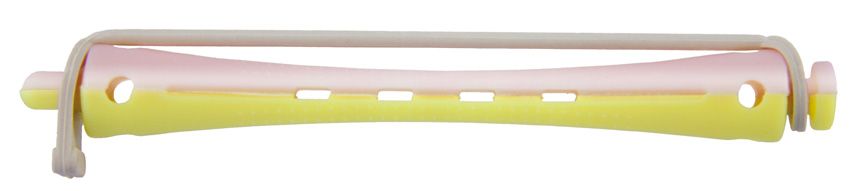 Бигуди для холодной завивки с круглой резинкой 8*95 мм.12 шт. жёлтые/розовые