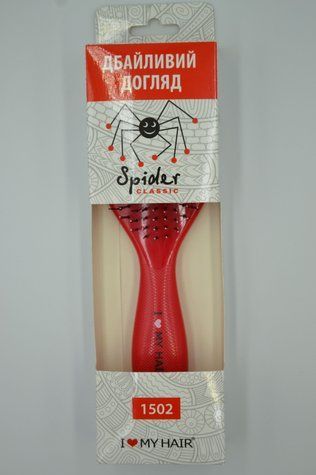 Щетка для волос SPIDER 12 рядов глянцевая красная 1502 RED - фото Prof-star