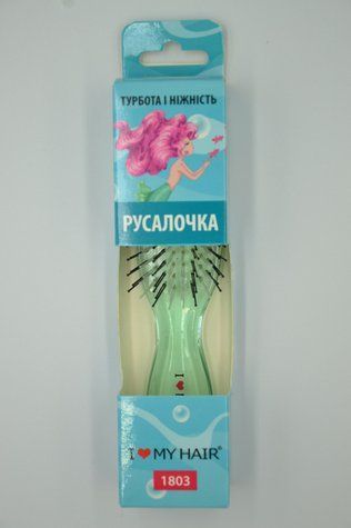 Щетка для волос РУСАЛОЧКА 8 рядов прозрачно-зеленая S 1803 GREEN - фото Prof-star