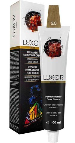 Фарба для волосся LUXOR Professional 9.0 Дуже світлий блондин 100 мл 690049 - фото Prof-star