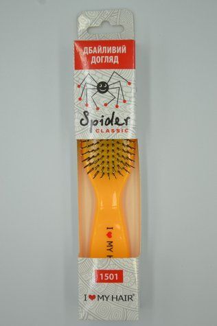 Щетка для волос SPIDER 9 рядов глянцевая желтая M 1501 YELLOW - фото Prof-star