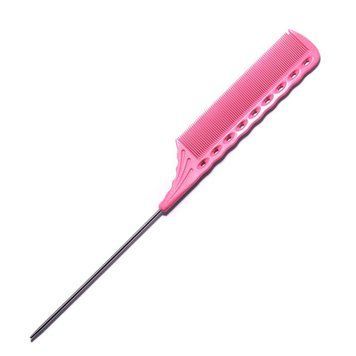 Расческа с металлическим хвостиком YS-116 Pink Tail Combs YS-116 Pink  - фото Prof-star