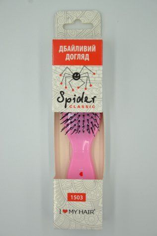 Щетка для волос SPIDER 9 рядов глянцевая розовая S 1503 PINC - фото Prof-star