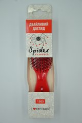 Щетка для волос SPIDER 9 рядов глянцевая красная S, 1503 RED