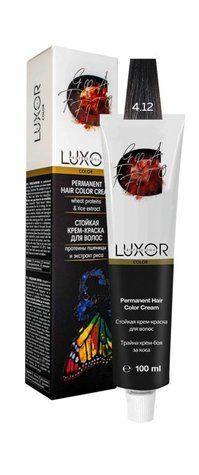 Фарба для волосся LUXOR Professional 4.12 Коричневий попелястий фіолетовий 100 мл 692470 - фото Prof-star
