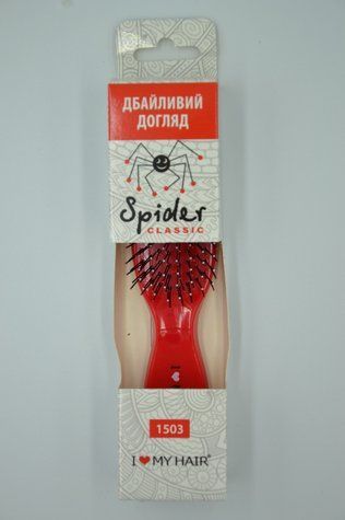 Щетка для волос SPIDER 9 рядов глянцевая красная S 1503 RED - фото Prof-star